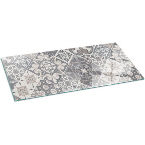 Protezione Pavimento Piastra In Vetro Temperato Per Camino Vetro Protettivo Resistente Per Camino Motivo decorativo a mosaico 125x50 cm