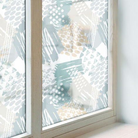 Pellicola Anti Sguardo per Vetri 100x100 cm Vetro Smerigliato Decorativa Autoadesiva Protezione per Cucina Uffici Camera da Letto Mosaico astratto