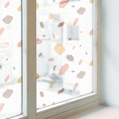 Pellicola Opaca per Finestre 100x116 cm Vetro Smerigliato Decorativa Autoadesiva Protezione per Cucina Bagno Uffici Camera da Letto Terrazzo astratto (1/5)