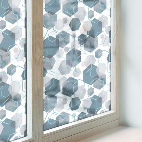 Pellicola Opaca per Finestre 200x146 cm Decorativa Vetro Smerigliato Protezione per Bagno Uffici Camera da Letto Autoadesiva Esagoni geometrici (1/5)