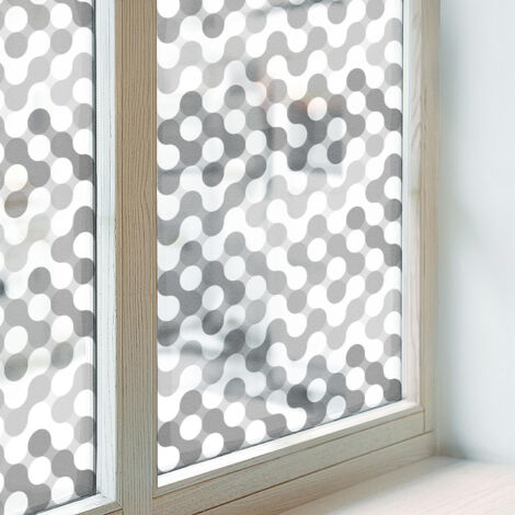 Pellicola Opaca per Vetri 200x116 cm Autoadesiva Protezione per Cucina Bagno Uffici Camera da Letto Decorativa Vetro Smerigliato Geometria delle onde (1/5)