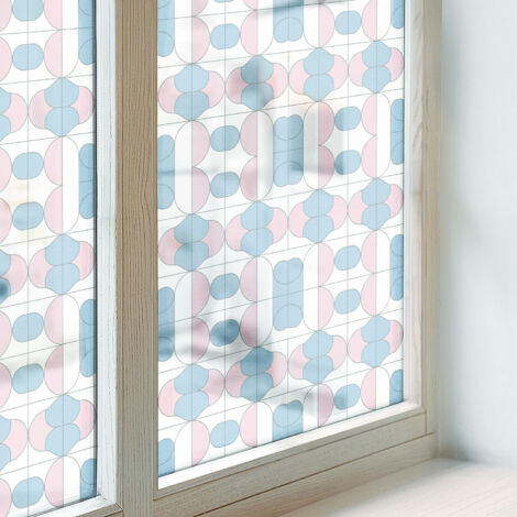 Pellicola Privacy per Vetri 50x100 cm PVC Autoadesiva Protezione per Cucina Bagno Uffici Camera da Letto Decorativa Vetro Smerigliato Motivi pastello (1/5)