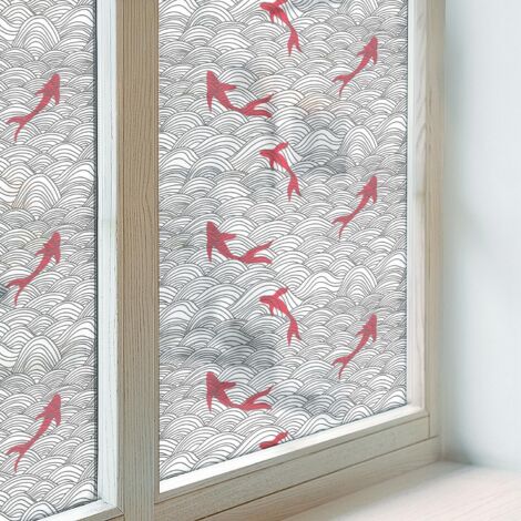Pellicola Anti Sguardo per Finestre 200x116 Vetro Smerigliato Decorativa Autoadesiva Protezione per Bagno Uffici Casa Camera da Letto Motivo ondulato (1/5)
