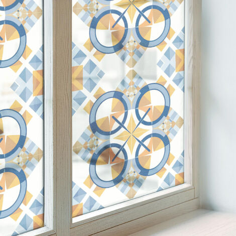 Pellicola Anti Sguardo per Finestre 200x146 cm Protezione per Bagno Uffici Camera da Letto Decorativa Vetro Smerigliato Autoadesiva Motivo geometrico (1/5)