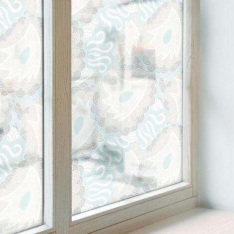 Pellicola Opaca per Vetri 100x100 cm Protezione per Cucina Bagno Uffici Camera da Letto Autoadesiva PVC Decorativa Vetro Smerigliato Piume delicate (1/5)