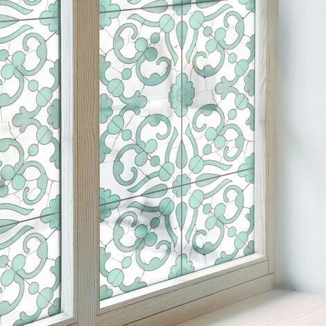 Pellicola Opaca per Finestre 200x146 cm Autoadesiva Decorativa Protezione per Bagno Uffici Camera da Letto Vetro Smerigliato Ornamenti classici