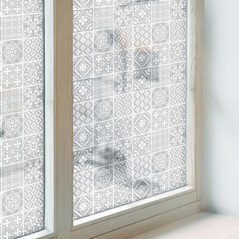 Pellicola Opaca per Finestre 100x100 cm Vetro Smerigliato Decorativa Autoadesiva Protezione per Cucina Uffici Camera da Letto Eleganza geometrica (1/5)