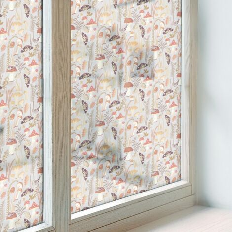 Pellicola Privacy per Vetri 100x116 Protezione per Cucina Bagno Uffici Camera da Letto Decorativa Vetro Smerigliato Autoadesiva PVC Motivo forestale (1/5)