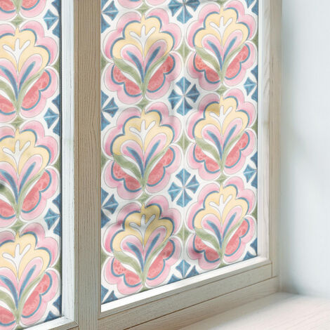Pellicola Opaca per Finestre 50x146 cm Protezione per Cucina Bagno Uffici Camera da Letto Autoadesiva PVC Decorativa Vetro Smerigliato Motivi floreali (1/5)