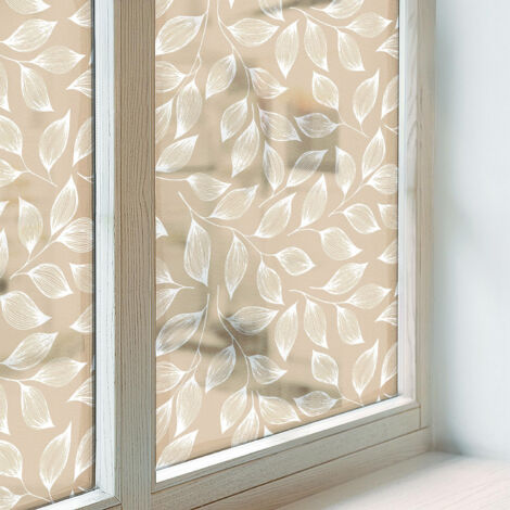 Pellicola Opaca per Finestre 100x100 cm Vetro Smerigliato Decorativa Autoadesiva Protezione per Cucina Uffici Camera da Letto La natura delle foglie (1/5)