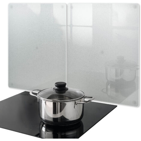 Paraschizzi Cucina Vetro Temperato Protezione Cucina Per Piano Cottura Gas Induzione Vetro Temperato Resistente Calore Antigraffio 2x40x52 cm