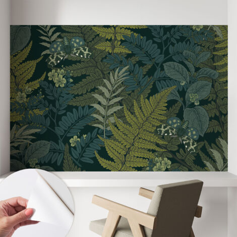 Fotomurale adesivo - murale da parete - Carta da parati autoadesiva - design parete moderno - Eleganza verde 104x70 cm (1/5)