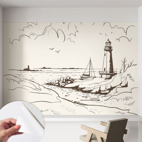 Carta da parati autoadesiva - impermeabile - murale da parete - decorazione murale - Paesaggio costiero 152x104 cm (1/5)