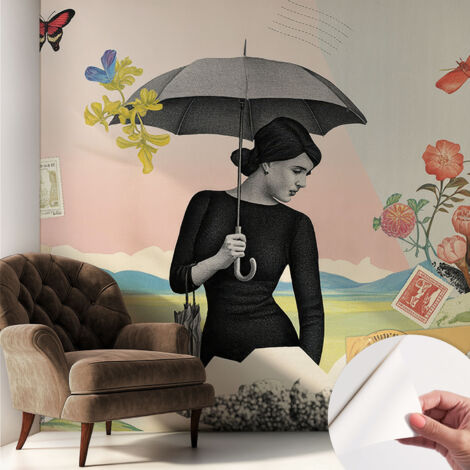Carta da parati autoadesiva - fotomurale - decorazione parete - stile elegante - decorazione casa - Collage romantico 250x250 cm (1/5)