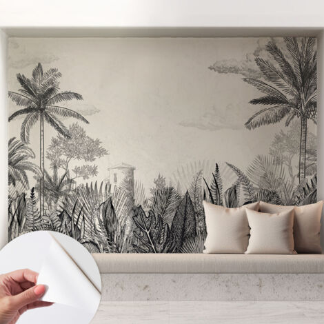 Carta da parati autoadesiva - impermeabile - murale da parete - decorazione murale - Scenario tropicale 208x146 cm (1/5)