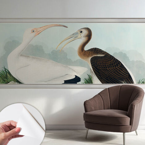 Carta da parati autoadesiva - fotomurale - decorazione parete - stile elegante - decorazione casa - Coppia di uccelli 250x104 cm (1/5)