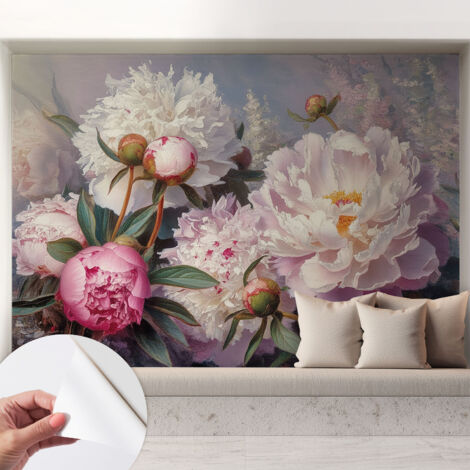 Carta da parati autoadesiva - Fotomurale adesivo - design elegante - stile moderno - Mazzo di peonie 208x146 cm (1/5)