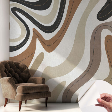 Carta da parati autoadesiva - Fotomurale adesivo - design elegante - stile moderno - Onde armoniose 250x250 cm (1/5)