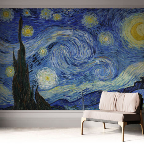 Fotomurale adesivo - Carta da parati adesiva - per la cucina camera da letto per la soggiorno - Vortice notturno 312x219 cm (1/5)