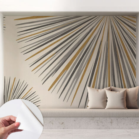 Carta da parati autoadesiva - impermeabile - murale da parete - decorazione murale - Ventagli geometrici 208x146 cm (1/5)