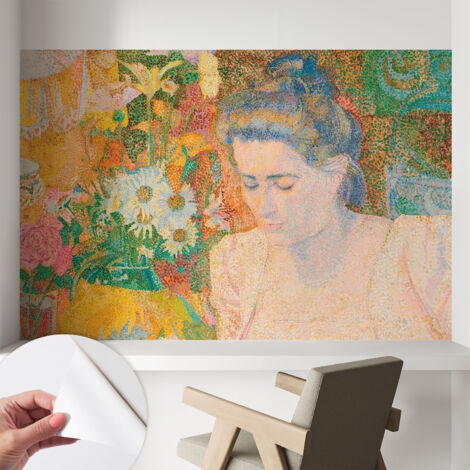 Carta da parati autoadesiva - impermeabile - murale da parete - decorazione murale - Ritratto floreale 104x70 cm (1/5)