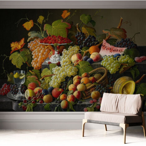 Carta da parati adesiva - fotomurale - facile da applicare - per la soggiorno - camera da letto - Composizione fruttata 312x219 cm (1/5)