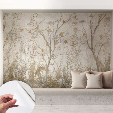 Fotomurale adesivo stickers - murali decorativo - soggiorno moderno - effetto realistico - Angolo boschivo 208x146 cm (1/5)