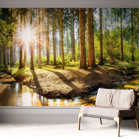 Fotomurale adesivo - parete decorativa - decorazione casa - stile moderno parete - Idillio boschivo 312x219 cm (1/5)