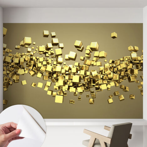 Fotomurale adesivo stickers - murali decorativo - soggiorno moderno - effetto realistico - Cubi creativi 152x104 cm (1/5)