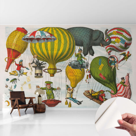 Carta da parati autoadesiva - impermeabile - murale da parete - decorazione murale - Viaggio in mongolfiera 416x254 cm (1/5)