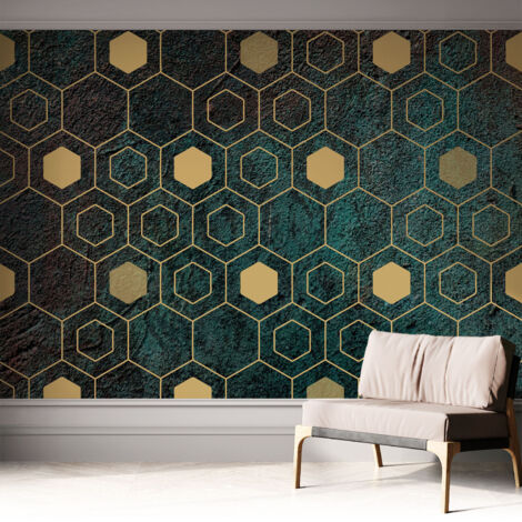 Carta da parati autoadesiva - impermeabile - murale da parete - decorazione murale - Esagoni geometrici 312x219 cm (1/5)