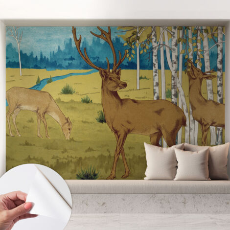 Fotomurale adesivo stickers - murali decorativo - soggiorno moderno - effetto realistico - Armonia boschiva 208x146 cm (1/5)