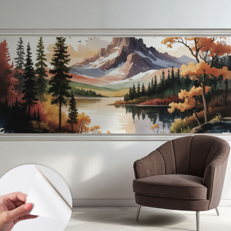 Carta da parati autoadesiva moderna - fotomurale - lavabile - ufficio - design moderno - Autunno di montagna 250x104 cm (1/5)