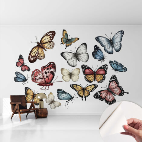 Fotomurale adesivo stickers - per camera da letto - per corridoio - decorazione casa moderna Farfalle paradisiache 416x254 cm (1/5)