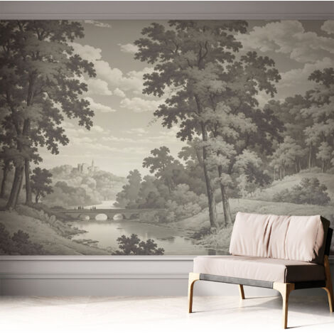 Carta da parati autoadesiva - impermeabile - murale da parete - decorazione murale - Castello e ponte 312x219 cm (1/5)
