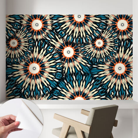 Carta da parati autoadesiva moderna - fotomurale - lavabile - ufficio - design moderno - Energia floreale 104x70 cm (1/5)