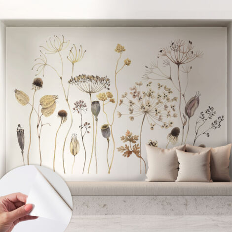 Carta da parati autoadesiva - impermeabile - murale da parete - decorazione murale - Fiori di campo 208x146 cm (1/5)