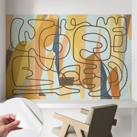 Fotomurale adesivo stickers - murali decorativo - soggiorno moderno - effetto realistico - Forme astratte 104x70 cm (1/5)