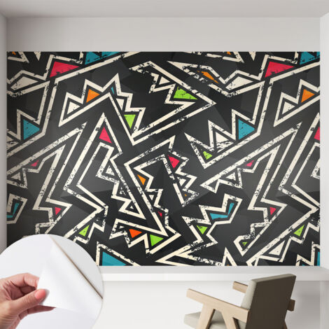 Carta da parati autoadesiva - impermeabile - murale da parete - decorazione murale - Geometria energica 152x104 cm (1/5)
