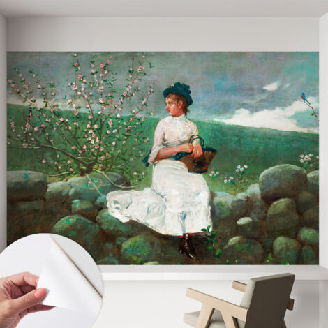 Fotomurale adesivo - murale da parete - Carta da parati autoadesiva - design parete moderno - Tranquillità floreale 152x104 cm (1/5)