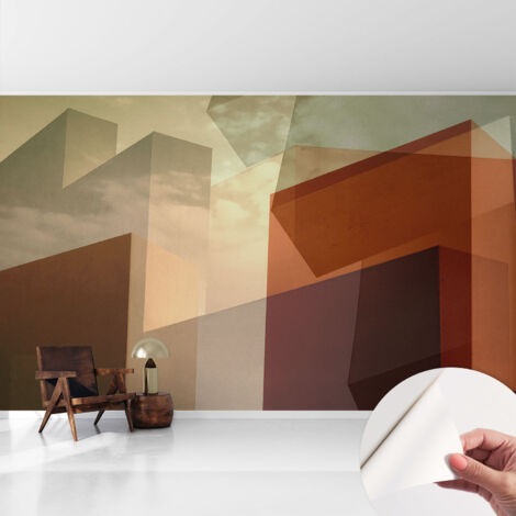 Fotomurale adesivo stickers - murali decorativo - soggiorno moderno - effetto realistico - Forme astratte 416x254 cm (1/5)