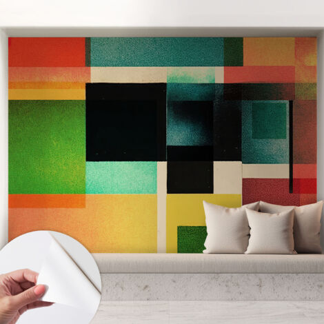 Carta da parati adesiva - lavabile - decorazione murale - per cucina - pellicola decorativa Astrazione geometrica 208x146 cm (1/5)