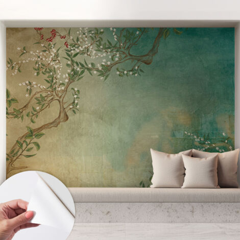 Carta da parati adesiva - lavabile - decorazione murale - per cucina - pellicola decorativa Armonia floreale 208x146 cm