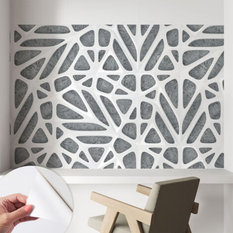 Fotomurale adesivo stickers - murali decorativo - soggiorno moderno - effetto realistico - Rete geometrica 104x70 cm (1/5)