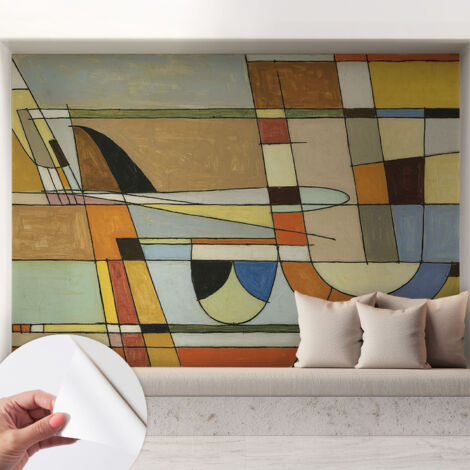 Carta da parati autoadesiva moderna - fotomurale - lavabile - ufficio - design moderno - Armonia geometrica 208x146 cm (1/5)