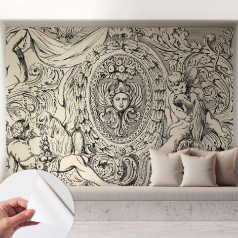 Carta da parati autoadesiva - Fotomurale adesivo - soggiorno moderno - resistente - Ricchezza di ornamenti 208x146 cm (1/5)