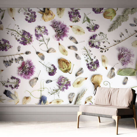 Carta da parati autoadesiva - Fotomurale adesivo - design elegante - stile moderno - Fiori secchi 312x219 cm (1/5)