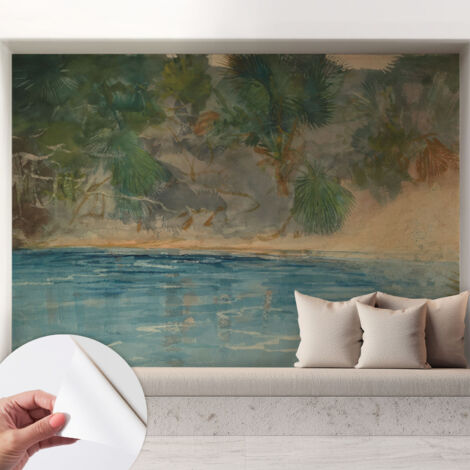Carta da parati adesiva - lavabile - decorazione murale - per cucina - pellicola decorativa Riva tropicale 208x146 cm (1/5)