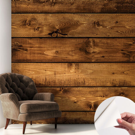 Carta da parati autoadesiva moderna - fotomurale - lavabile - ufficio - design moderno - Assi di legno 250x250 cm (1/5)