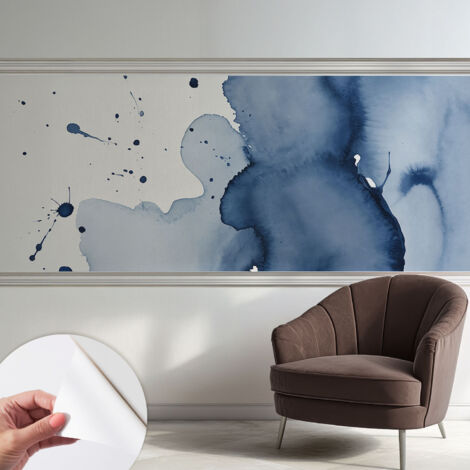 Carta da parati autoadesiva - fotomurale - decorazione parete - stile elegante - decorazione casa - Spruzzi blu scuro 250x104 cm (1/5)